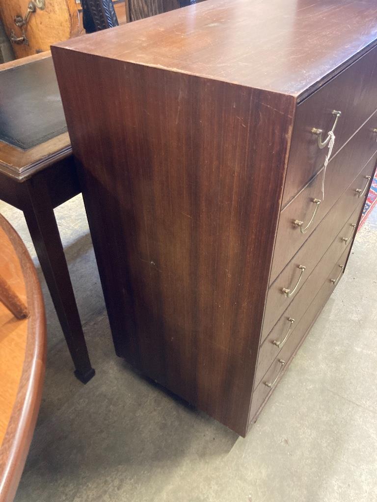 A Meredew Furniture five drawer teak chest, width 76cm, depth 45cm, height 96cm